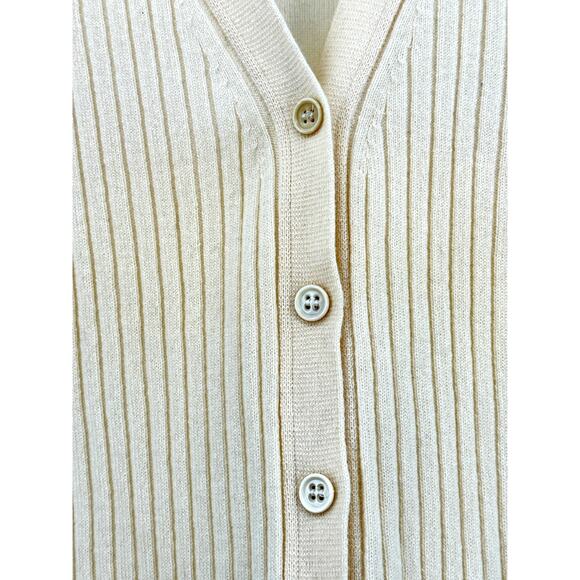 Loro Piana Women's Cashmere Button Down Patch‎ Pocket Preppy Sweater Vest - Picture 4 of 10